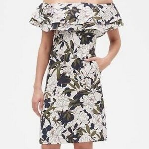 🔥🤩 NWT - Banana Republic Floral Print Off the Shoulder Dress Size: 2 🔥🤩